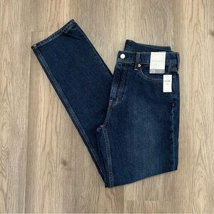 GAP 90s Straight Jeans High Rise Dark Indigo Size 29/8 Long NWT